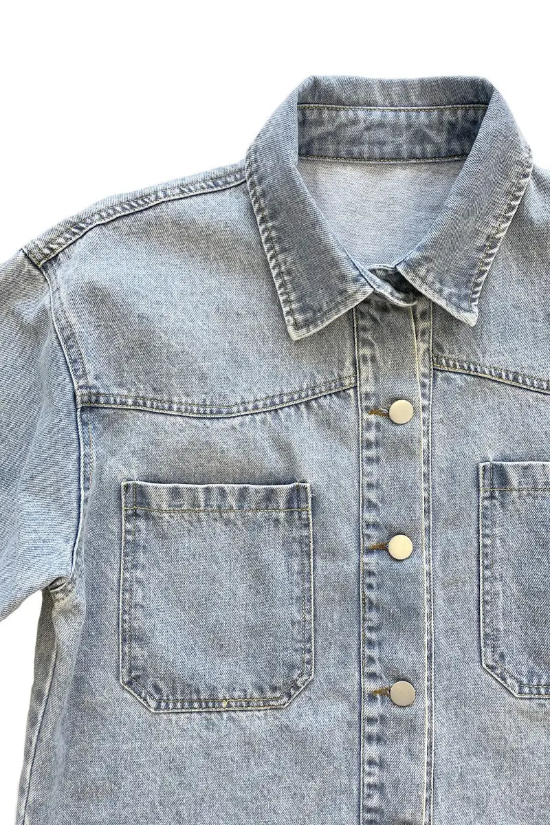 Miss Sparkling | Raw Hem Denim Jacket